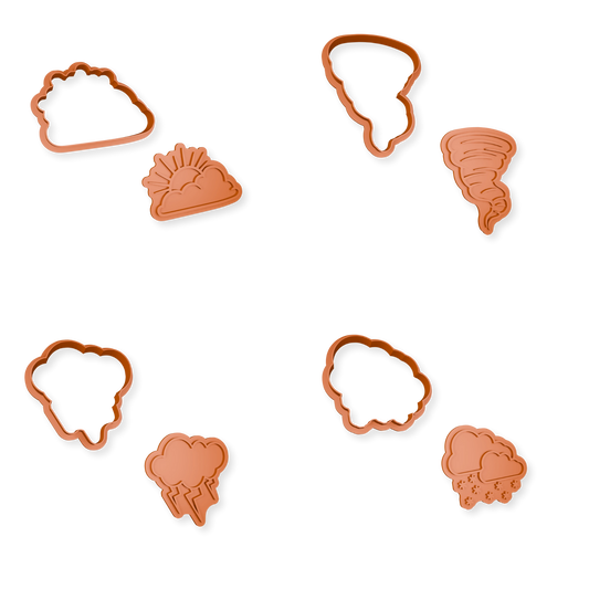 Hava Durumları Temalı Kurabiye Kalıbı ve Damga Seti 4 Parça